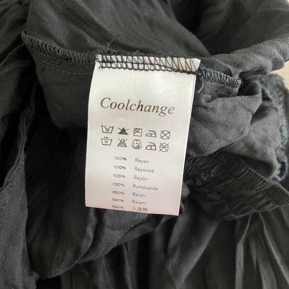 Cool Change Black Women's Elastic Waistband High Rise Pants Cropped - Picture 4 of 5